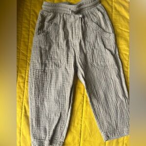 Zara Tan Casual Pants with Textured Fabric